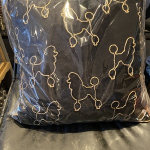 Sier Kussen Poedel Zwart / Goud