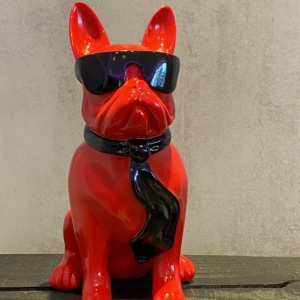 Bulldog met Bril Rood