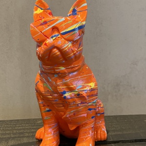 Bulldog met Bril Art Graffiti Oranje