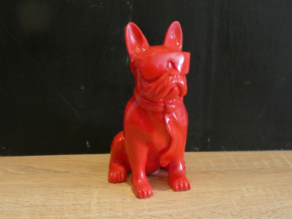 Franse Bulldog Zit met Bril 18cm